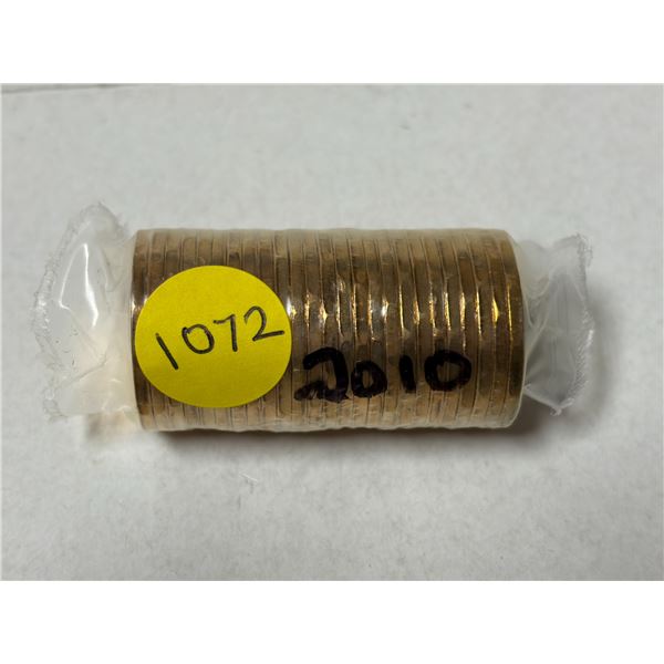 Roll of 2010 Canada One Dollars.