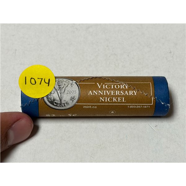 Roll of 2005 Canada 5 Cents -Victory Anniversary Nickel.