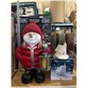 Image 1 : 24 inch tall snowman with LED lantern and 7.5 inch tall ice church decoration