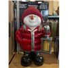 Image 2 : 24 inch tall snowman with LED lantern and 7.5 inch tall ice church decoration
