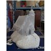 Image 5 : 24 inch tall snowman with LED lantern and 7.5 inch tall ice church decoration