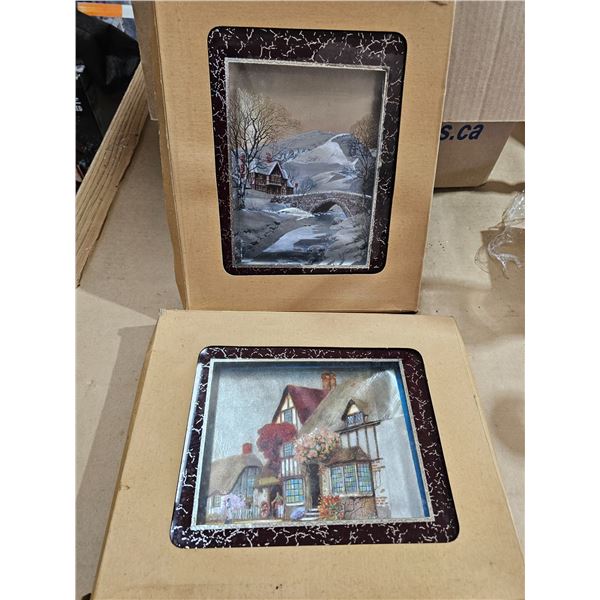 Vintage foil print paintings