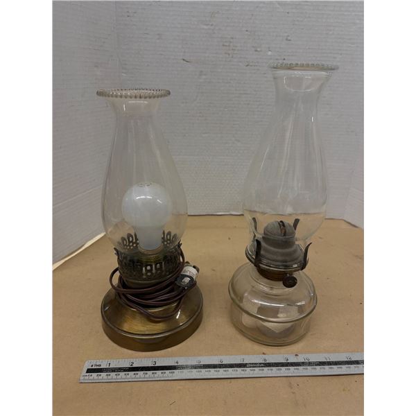 2 coal oil lamps 1 electric 1 manual