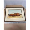 Image 2 : 2 framed prints of combines during harvest