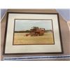Image 4 : 2 framed prints of combines during harvest