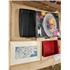 Image 1 : Lot of assorted household items cooking trays , fruit plate, cat prints framed, and a vintage produc
