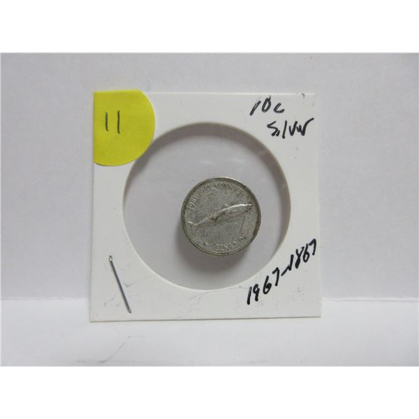 10 Cents 1867-1967 Canada Silver Coin