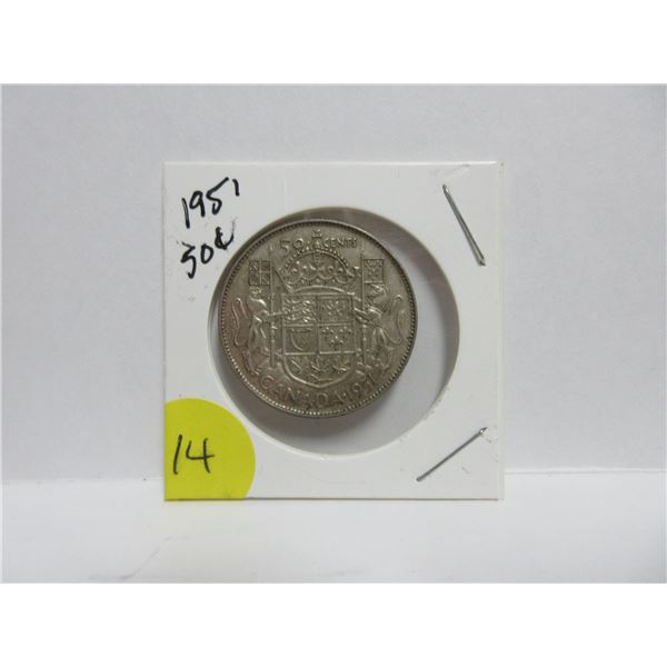 1951 50 Cents Canada Coin