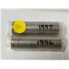 Image 1 : Roll of 1995 and 1996 Canada 5 Cents.