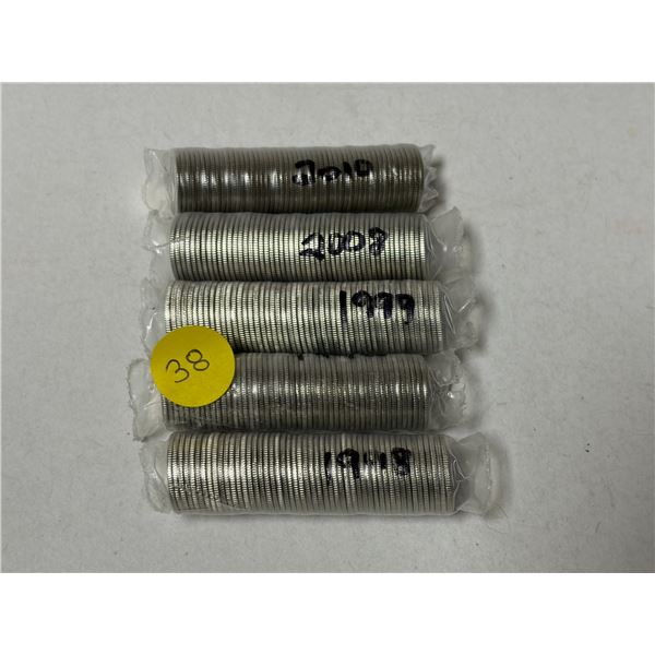 Roll of (2) 1998, 1999, 2008, 2010 Canada 10 Cents.