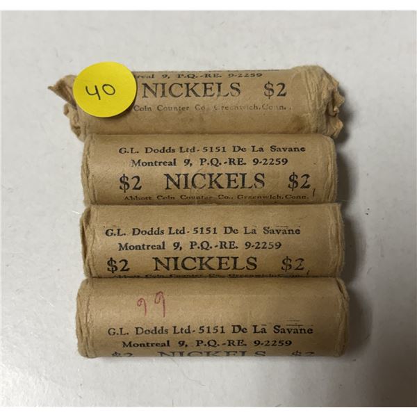 Roll of (4) 1966 Canada 5 Cents.
