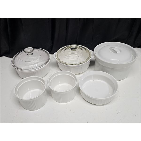 9-Pc CorningWare, Beaumark, Pyrex, etc. Ceramic Bakeware Lot
