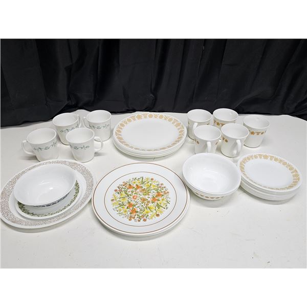 Mixed lot of Vintage Corelle Dinnerware inc. Butterfly Gold Pattern etc.