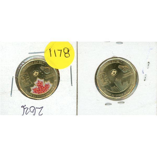 2026 Canada FIFA World Cup $1 Coins - Coloured and Uncoloured.