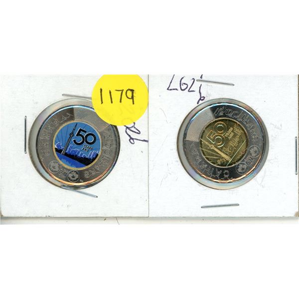 2026 Canadian 2-dollar coin commemorating the 50th anniversary of the CN Tower - Coloured and Uncolo
