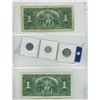 Image 2 : (2) 1937 Canada One Dollar, 1937 Canada Silver 25 Cents, Silver 10 Cents and 5 Cents (Dot after 7).