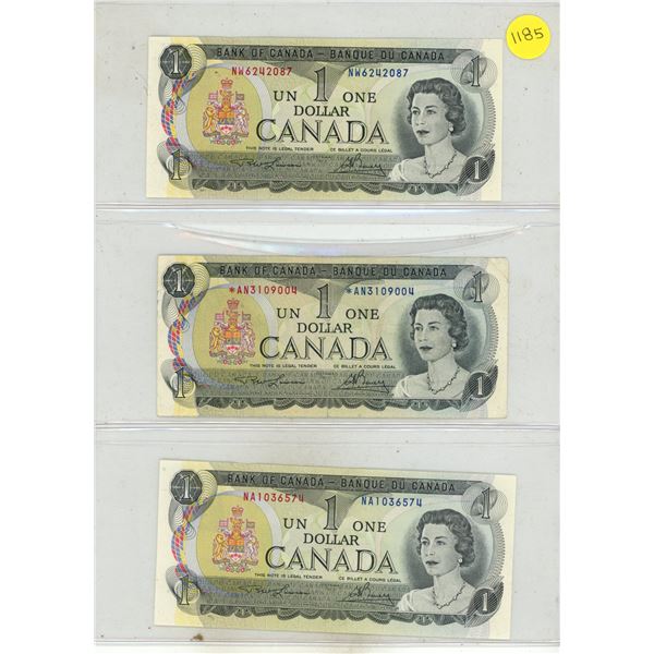 (3) 1973 Canada One Dollars - (Two Are Uncirculated).