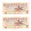 Image 2 : (2) 1986 Canada Two Dollar. (In Sequence and Uncirculated)