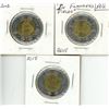Image 1 : 2012 Canadian $2 coin commemorating the War of 1812, 2015 Canadian $2 commemorative "Toonie" celebra