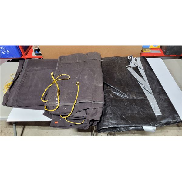 Lot of Canvas & Polyethylene Tarps