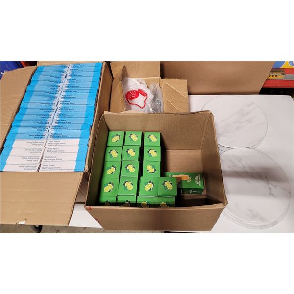 Variety Lot w/ Moosehead Beer Glasses, Multi-Angle Stands, Anti-Fog Respirators, & More
