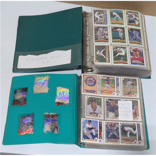 2 Baseball Card Binders 1000+ cards