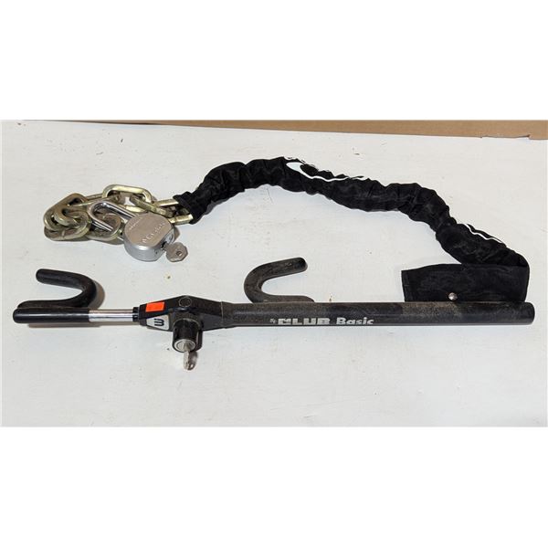 Master Lock with Chain lock and Club Lock