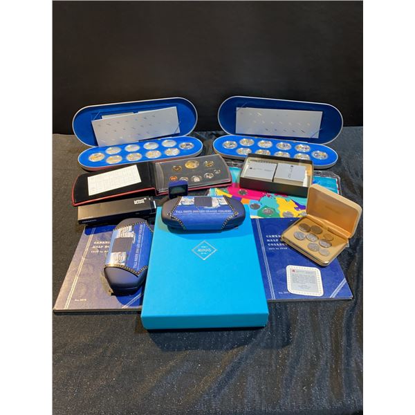 Extensive Canadian Coin Collection With Tall Ships Sets, Proof Sets, Montblanc Pen, and Birks Frame