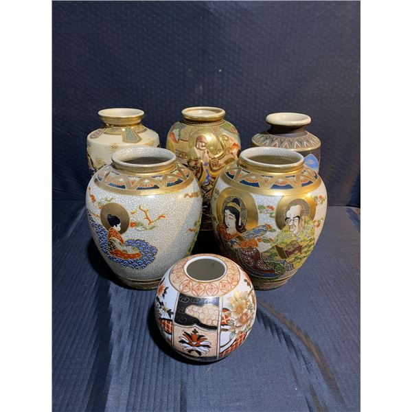 6 Japanese Satsuma Vases