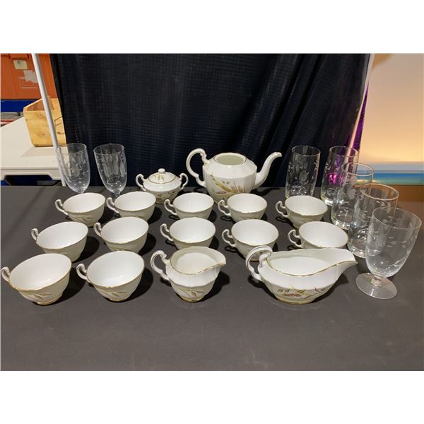 Golden Horizon Northumbria Bone China Tea Set