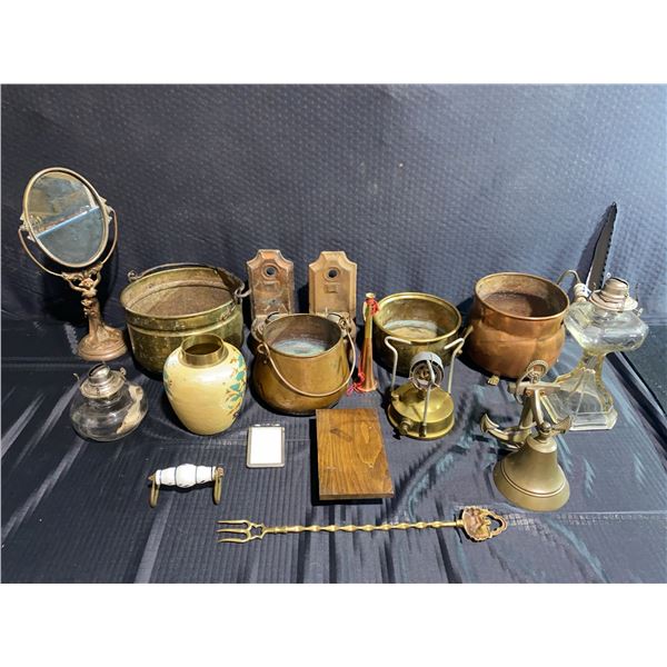 Metalware, Lamps, and Decor Lot