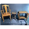 Image 5 : Swivel Wooden Stool, 1940s Mahogany Side Table, Oak Armchair