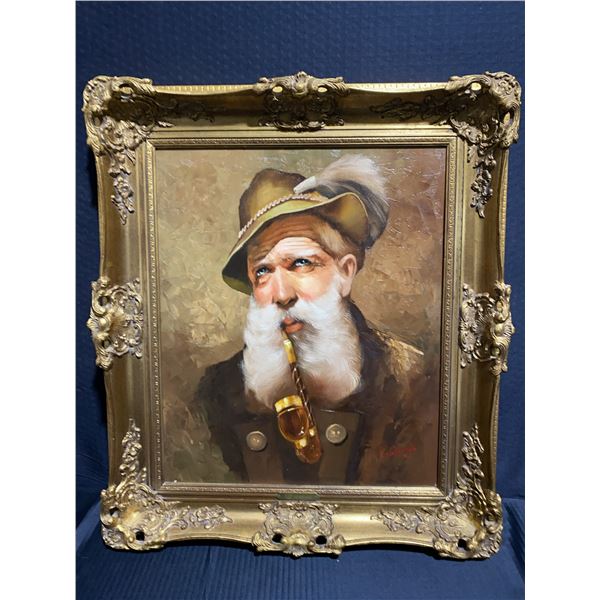 K. Vomberger Oil Painting of Bearded Man