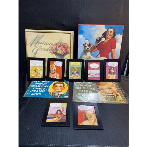 Framed Retro Humor Prints 