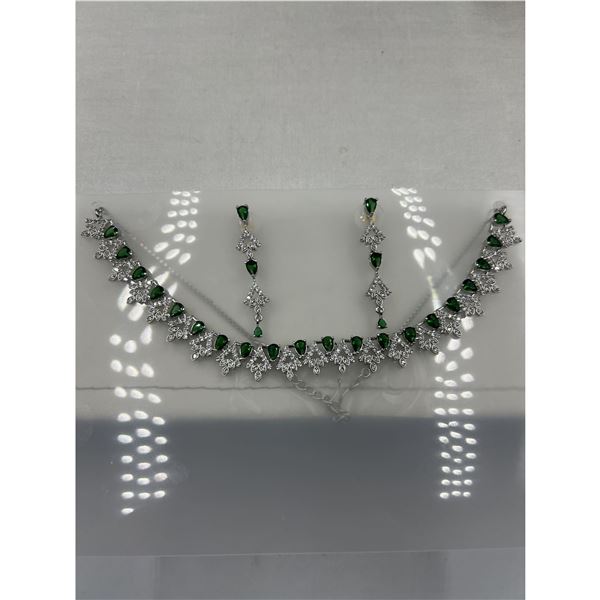 Brand New American Diamond Necklace With Earrings.