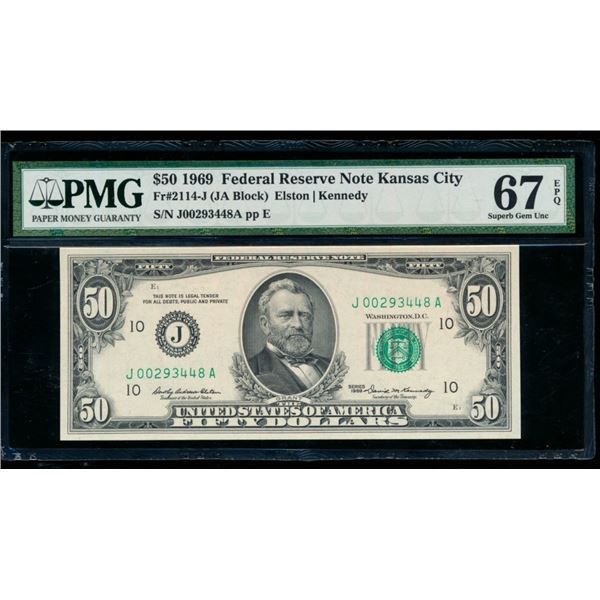 1969 $50 Kansas City FRN PMG 67EPQ