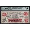 Image 1 : 1861 $20 Confederate PMG 20