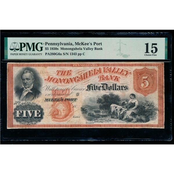1850s McKees Port PA Obsolete PMG 15