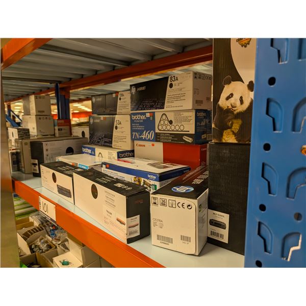 LOT DE 28 CARTOUCHES DE TONER D'IMPRIMANTE ASSORTIES