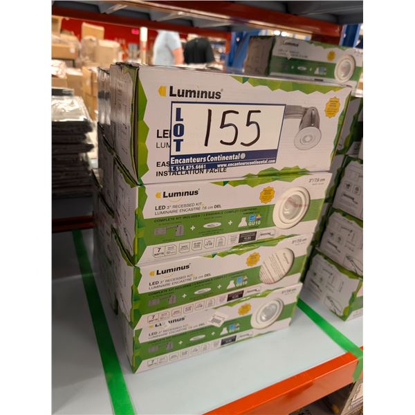 LOT DE 12 ENSEMBLES DE LUMIÈRES ENCASTRÉES LUMINUS 3 PO 7W