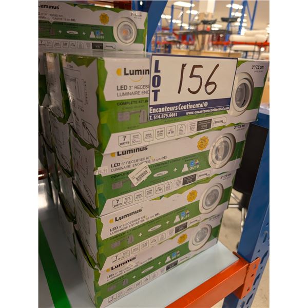 LOT DE 17 ENSEMBLES DE LUMIÈRES ENCASTRÉES LUMINUS 3 PO 7W