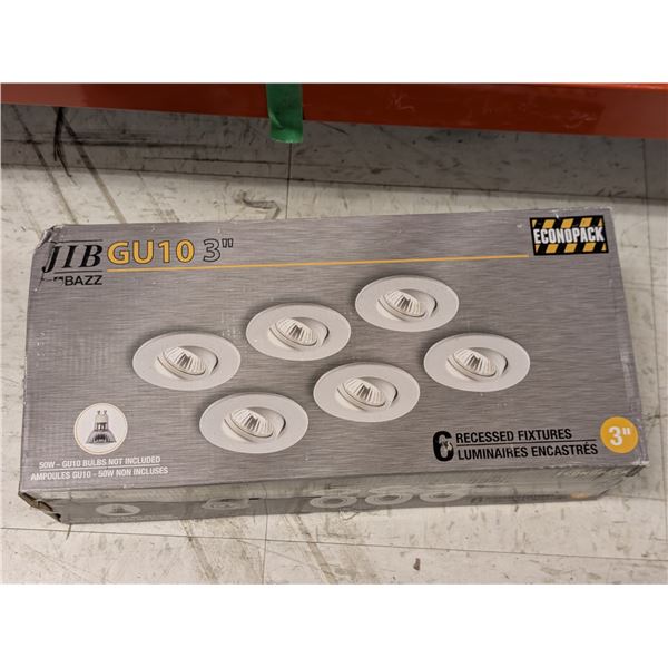 LOT DE 5 PAQUETS DE LUMIÈRES ENCASTRÉES JIB GU10 3 PO (6 PAR PAQUET)
