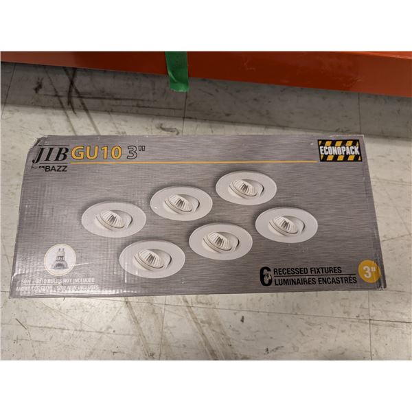 LOT DE 5 PAQUETS DE LUMIÈRES ENCASTRÉES JIB GU10 3 PO (6 PAR PAQUET)