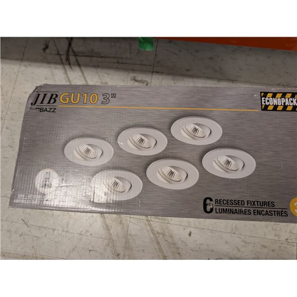 LOT DE 5 PAQUETS DE LUMIÈRES ENCASTRÉES JIB GU10 3 PO (6 PAR PAQUET)