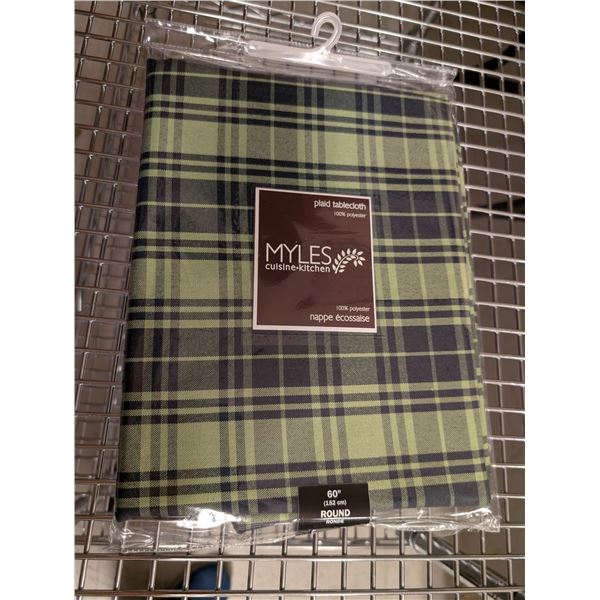 NAPPE RONDE MILES 60 PO (CARREAUX VERT ET NOIR)