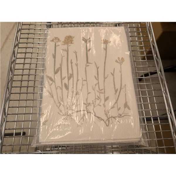 PAQUET DE 4 NAPPERONS (BEIGE - MOTIF PLANTES)