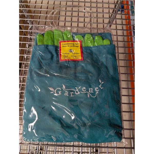 ENSEMBLE DE JARDINAGE ADULTE (TABLIER, CHAPEAU, GANTS) VERT ET VERT PÂLE