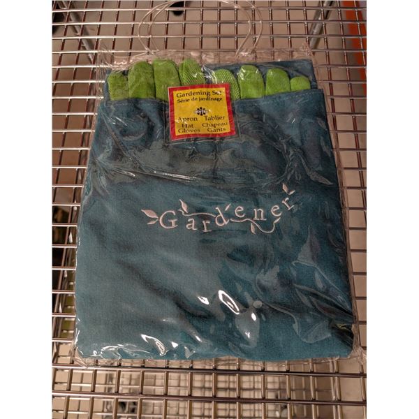 ENSEMBLE DE JARDINAGE ADULTE (TABLIER, CHAPEAU, GANTS) VERT ET VERT PÂLE