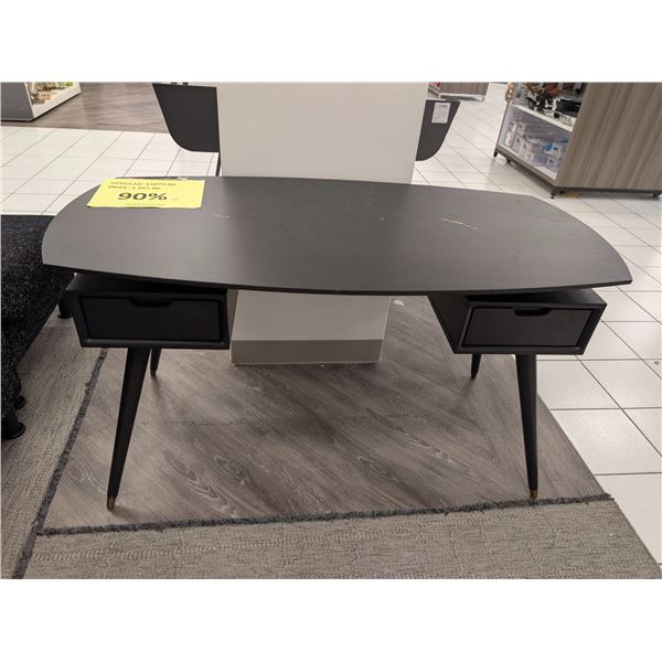 BUREAU NUEVO #169644 AVEC 2 TIROIRS (NOIR) #HGST153 #CNT42841 *DOMMAGES, VOIR PHOTOS* 55 PO X 27 PO 