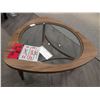 Image 3 : TABLE À CAFÉ TRIANGULAIRE (BOIS/VERRE) #CYU213A #CYU213B #CNT42551 & #CNT42758 31,5 PO DIA. (FORME I